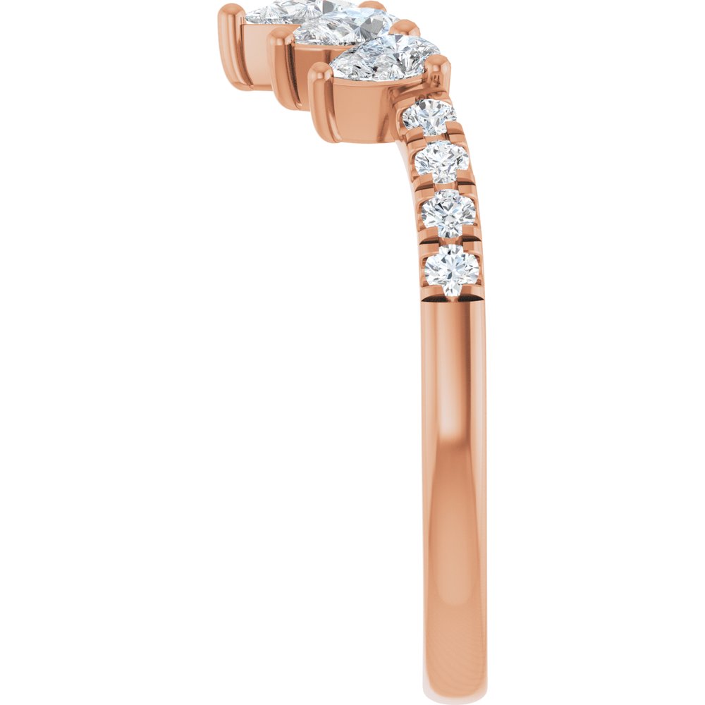 14K Rose 3/4 CTW Lab-Grown Diamond Contour Band