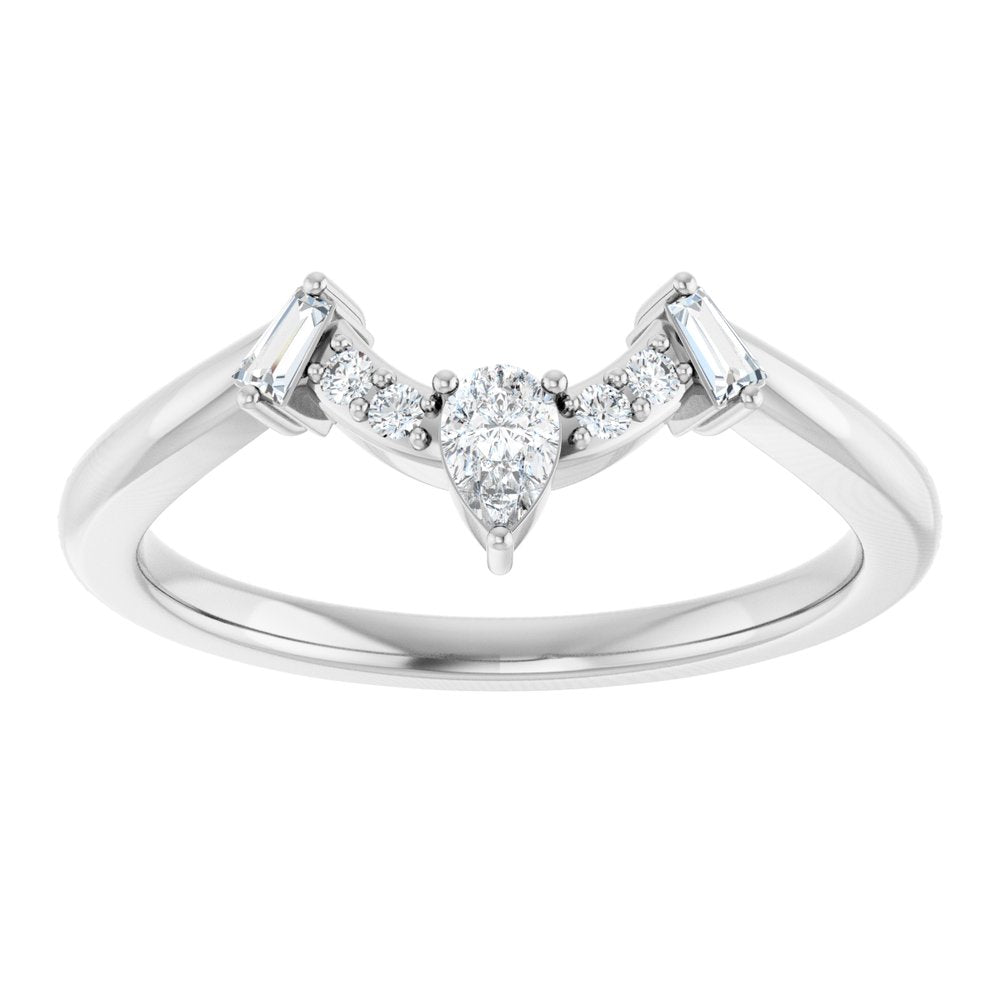 14K White Gold 1/5 CTW Natural Diamond Contour Band
