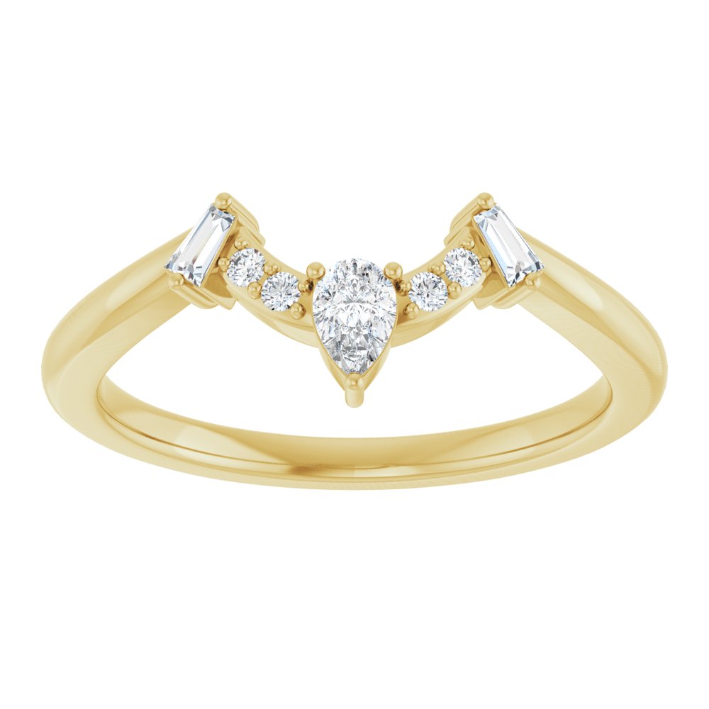 14K Yellow Gold 1/5 CTW Natural Diamond Contour Band
