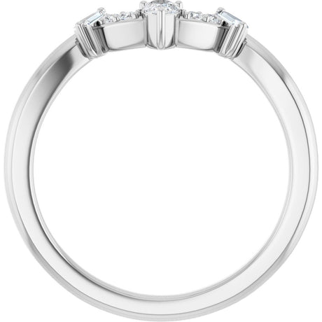 14K White Gold 1/5 CTW Natural Diamond Contour Band