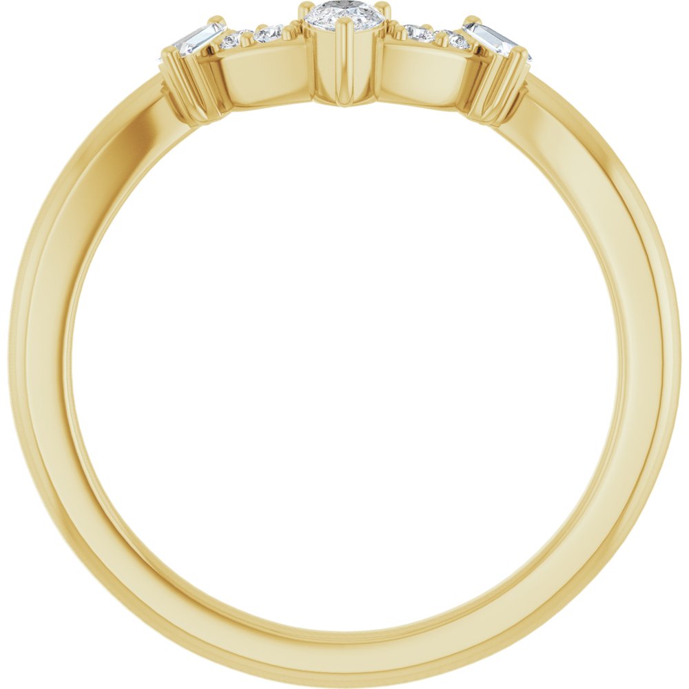 14K Yellow Gold 1/5 CTW Natural Diamond Contour Band