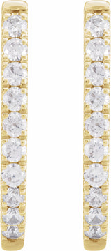 14K Yellow 9/10 CTW Lab-Grown Diamond Hoop Earrings