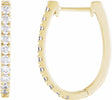 14K Yellow Gold 3/4 CTW Lab-Grown Diamond Hoop Earrings