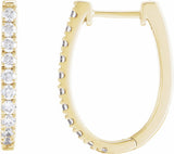 14K Yellow Gold 3/4 CTW Lab-Grown Diamond Hoop Earrings