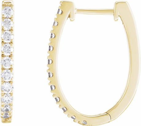 14K Yellow Gold 3/4 CTW Lab-Grown Diamond Hoop Earrings