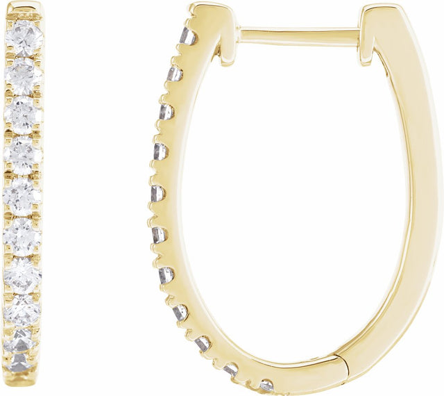 14K Yellow Gold 3/4 CTW Lab-Grown Diamond Hoop Earrings