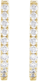 14K Yellow Gold 3/4 CTW Lab-Grown Diamond Hoop Earrings