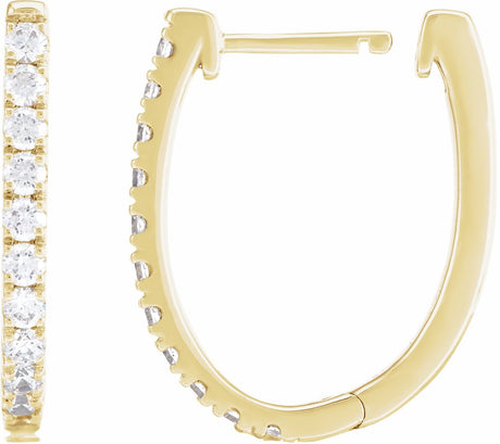 14K Yellow Gold 3/4 CTW Lab-Grown Diamond Hoop Earrings