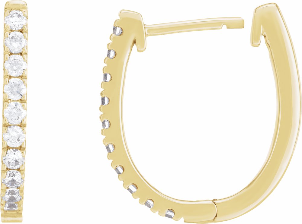 14K Yellow 1/2 CTW Lab-Grown Diamond Hoop Earrings