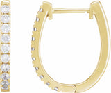 14K Yellow 1/2 CTW Lab-Grown Diamond Hoop Earrings