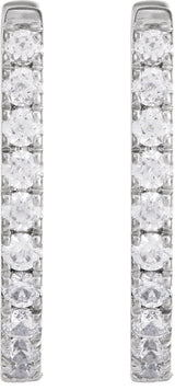 14K White Gold 1/3 CTW Lab-Grown Diamond Hoop Earrings