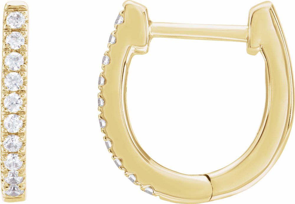 14K Yellow 1/6 CTW Lab-Grown Diamond Hoop Earrings