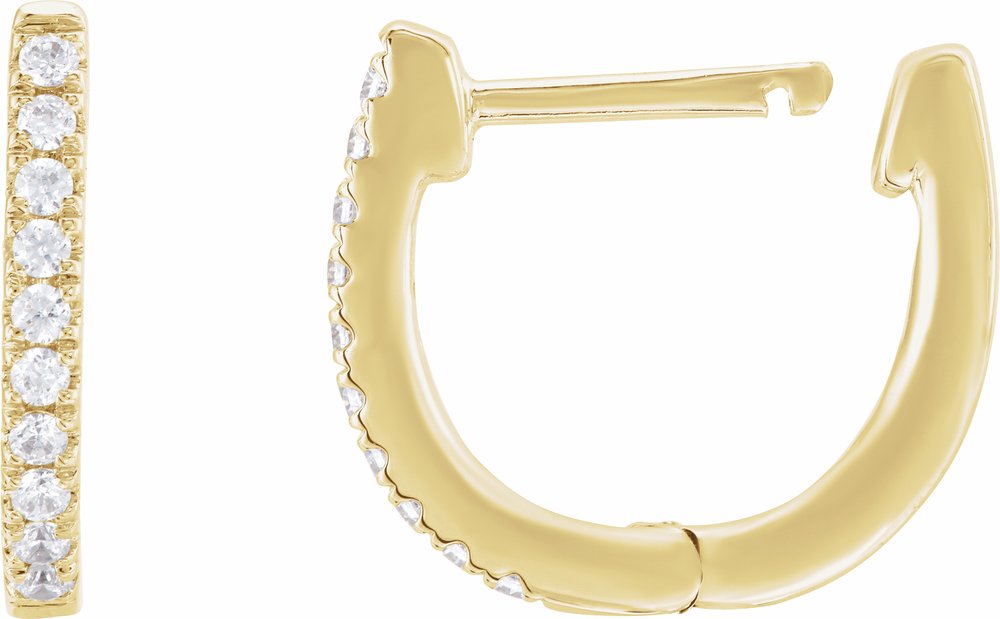 14K Yellow 1/6 CTW Lab-Grown Diamond Hoop Earrings