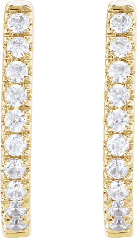 14K Yellow 1/6 CTW Lab-Grown Diamond Hoop Earrings