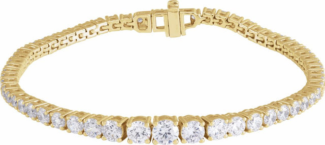 14K Yellow Gold 6 CTW Lab-Grown Diamond Line 7" Bracelet