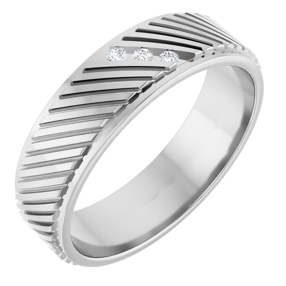 14K White 0.04 CTW Natural Diamond  Band