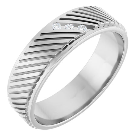 14K White 0.04 CTW Natural Diamond  Band