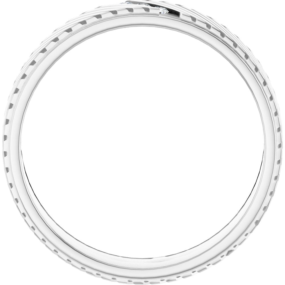 14K White 0.04 CTW Natural Diamond  Band