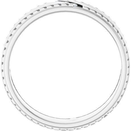 14K White 0.04 CTW Natural Diamond  Band