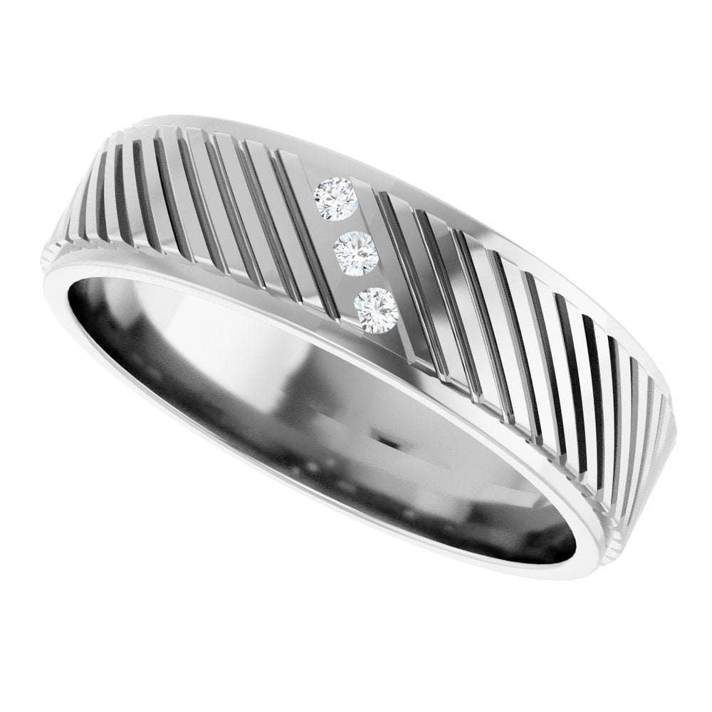 14K White 0.04 CTW Natural Diamond  Band