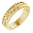 14K Yellow Gold 3 mm Sculptural Flat Band Size 5