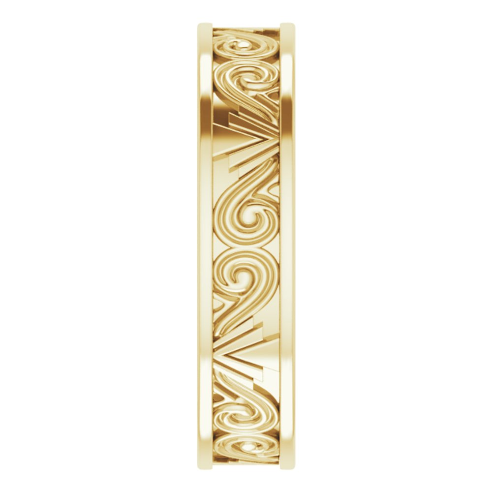 14K Yellow Gold 3 mm Sculptural Flat Band Size 5