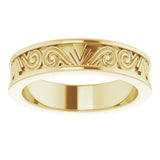 14K Yellow Gold 3 mm Sculptural Flat Band Size 5