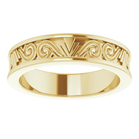 14K Yellow Gold 3 mm Sculptural Flat Band Size 5