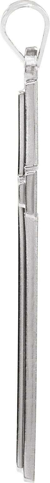 14K White Gold Cross Pendant