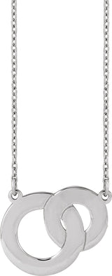 Sterling Silver Engravable Interlocking Circles 18" Necklace