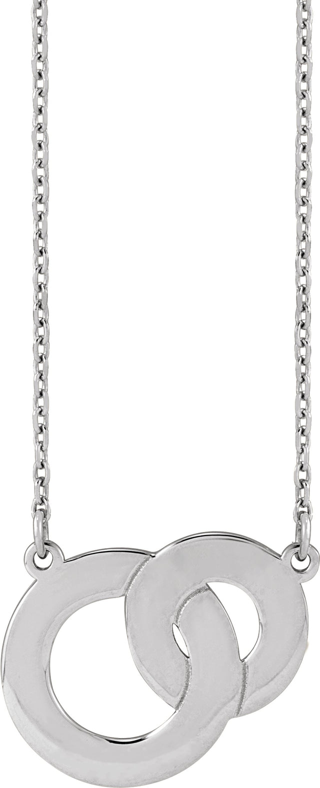 Sterling Silver Engravable Interlocking Circles 18" Necklace