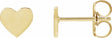 14K Yellow Gold 6 mm Engravable Heart Earrings