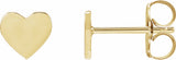 14K Yellow Gold 6 mm Engravable Heart Earrings