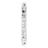 14K White 1.5 mm Round 1/6 CTW Natural Diamond Floral Band