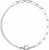 14K White Gold 1 CTW Lab-Grown Diamond Line 7 1/2" Bracelet