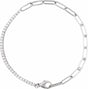 14K White 1 CTW Natural Diamond Line 7" Bracelet 