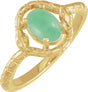 14K Yellow Natural Green Chrysoprase Snake Ring