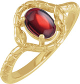 14K Yellow Natural Mozambique Garnet Snake Ring