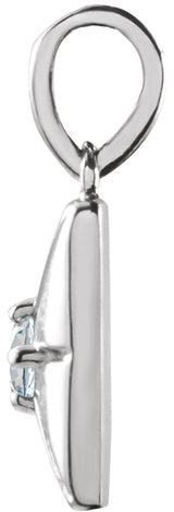 14K White Natural Diamond Charm/Pendant