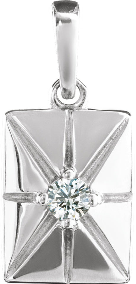 14K White Natural Diamond Charm/Pendant