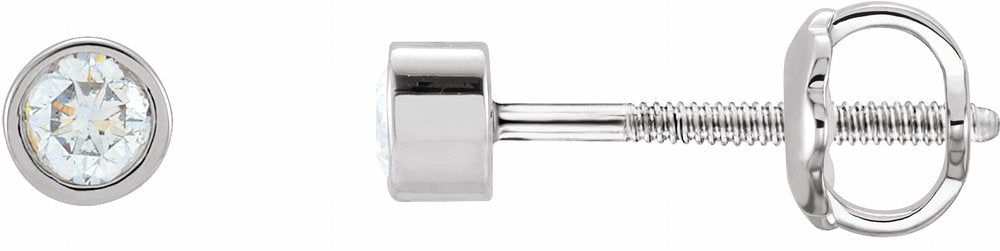 14K White Gold 1/8 CTW Lab-Grown Diamond Micro Bezel-Set Earrings