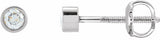 14K White Gold 1/8 CTW Lab-Grown Diamond Micro Bezel-Set Earrings