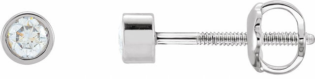 14K White Gold 1/8 CTW Lab-Grown Diamond Micro Bezel-Set Earrings