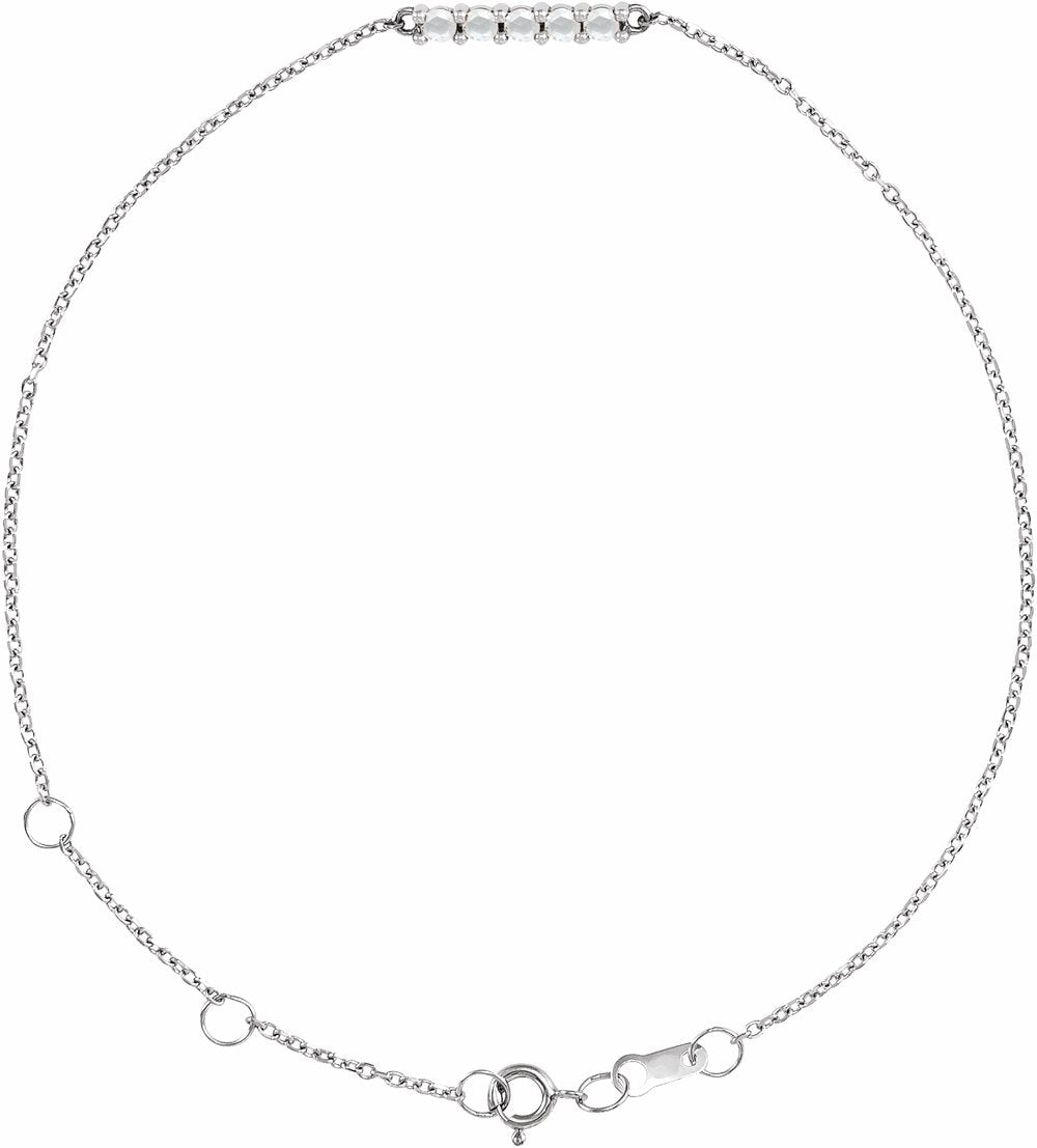 Platinum 1/10 CTW Natural Diamond Bar 6 1/2-7 1/2" Bracelet