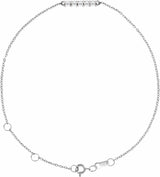 Platinum 1/10 CTW Natural Diamond Bar 6 1/2-7 1/2" Bracelet