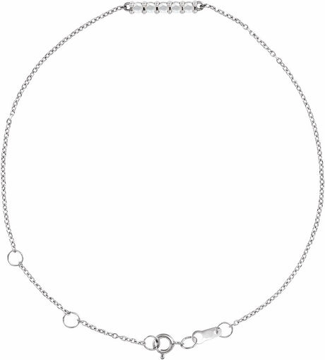 Platinum 1/10 CTW Natural Diamond Bar 6 1/2-7 1/2" Bracelet