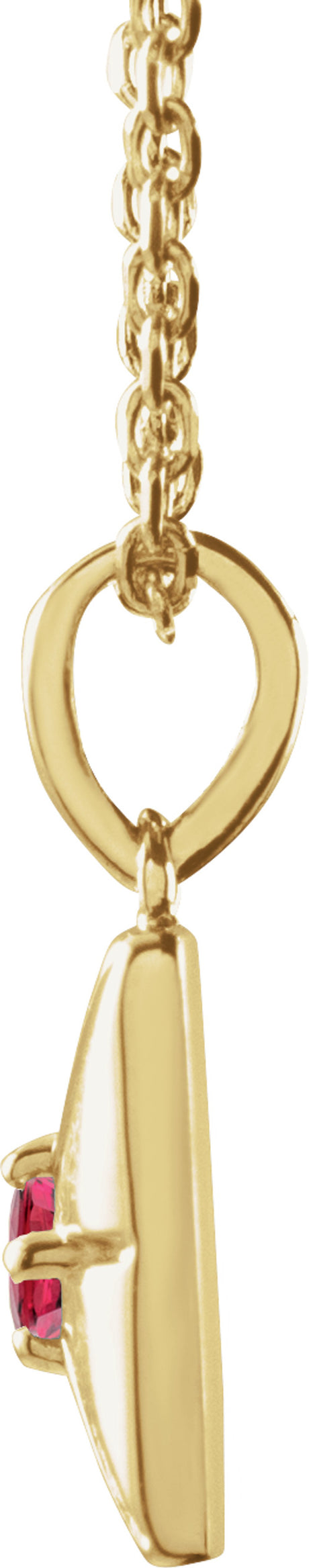 14K Yellow Gold Natural Ruby 16-18" Necklace