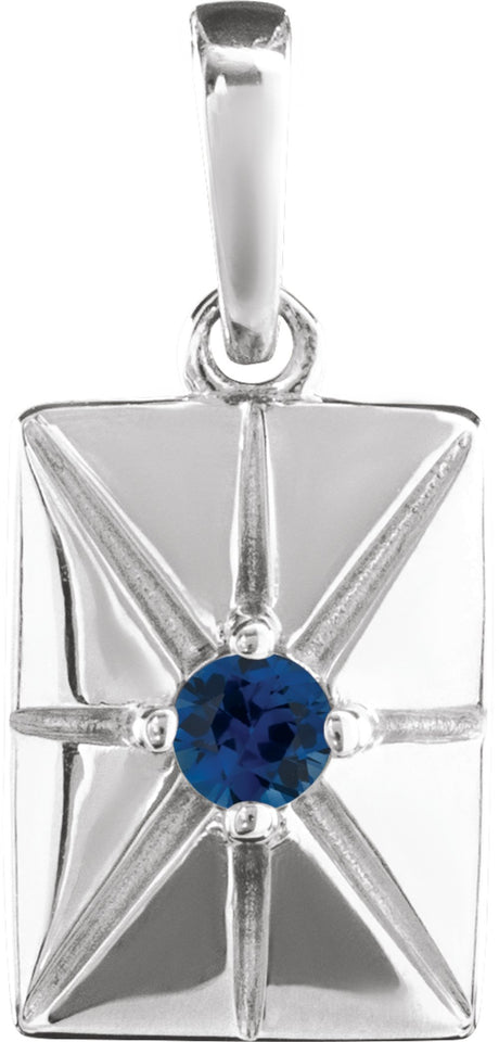 Sterling Silver Natural Blue Sapphire Charm/Pendant
