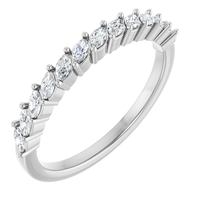 14K White Gold 3/8 CTW Natural Diamond Anniversary Band