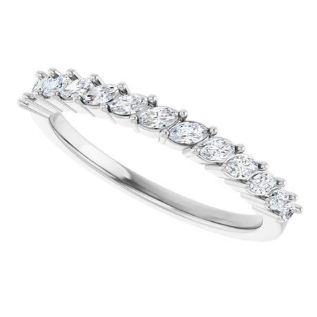 14K White Gold 3/8 CTW Natural Diamond Anniversary Band